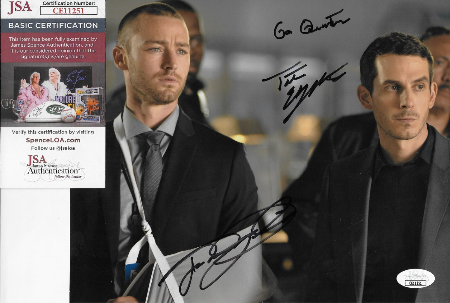 Signed Jake Mclaughlin Tate Ellington Quantico 8x10 Photo w JSA Authentication