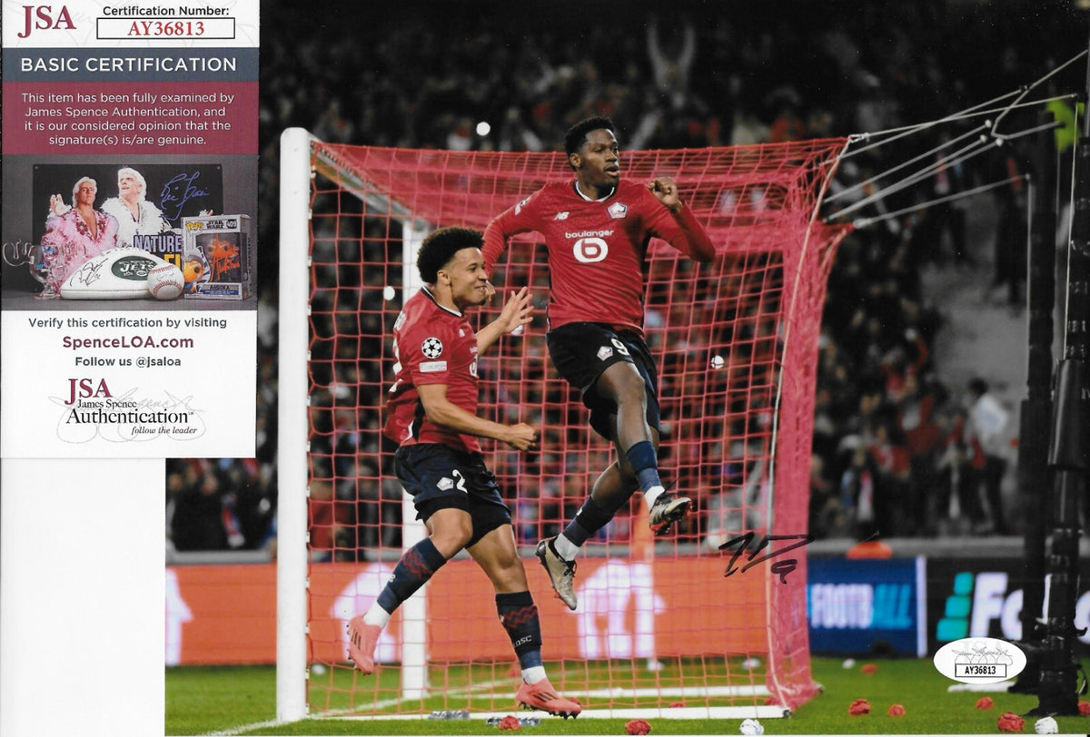 Signed Jonathan David FC Lille Soccer 8x10 Photo #3 with JSA Authentication