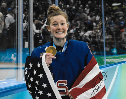 Signed Haley Winn Team USA Milano Winter Olympic Gold Medal 8x10 Photo #1