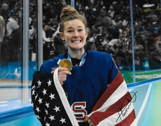 Signed Haley Winn Team USA Milano Winter Olympic Gold Medal 8x10 Photo #1