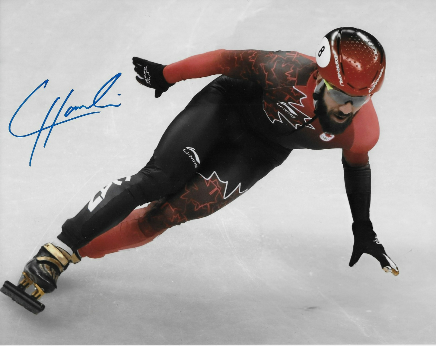 Signed Charles Hamelin Team Canada 2018 Pyeongchang Olympics 8x10 Photo Original