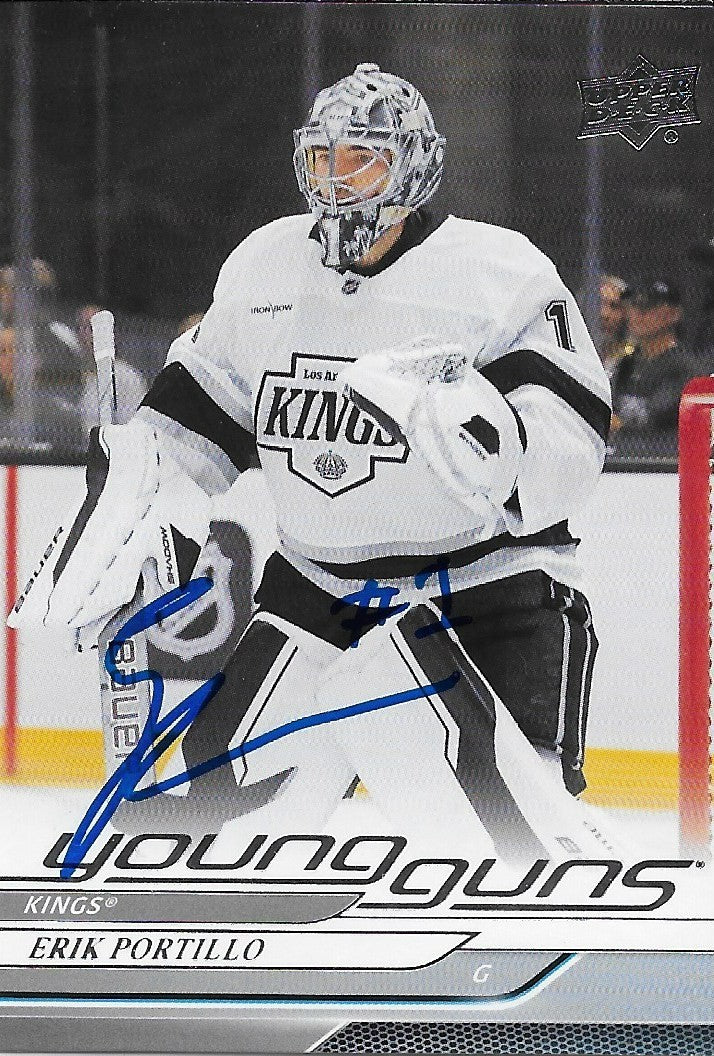 Signed Erik Portillo Young Guns 2024-25 UD Los Angeles Kings Rookie Card
