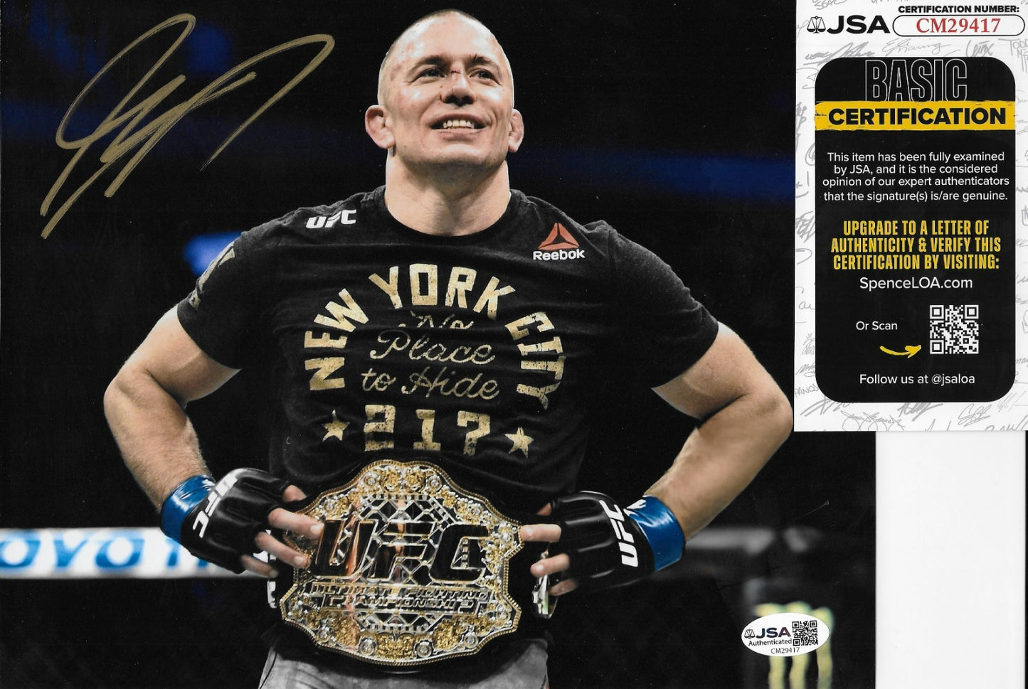 Signed Georges St Pierre UFC Autographed 8x10 Photo #4 with JSA Private Signing