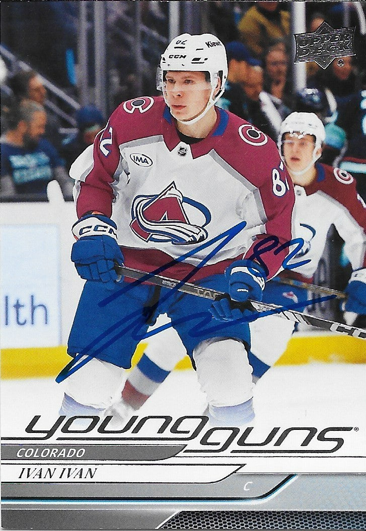 Signed Ivan Ivan Young Guns 2024-25 UD Colorado Avalanche Rookie Card