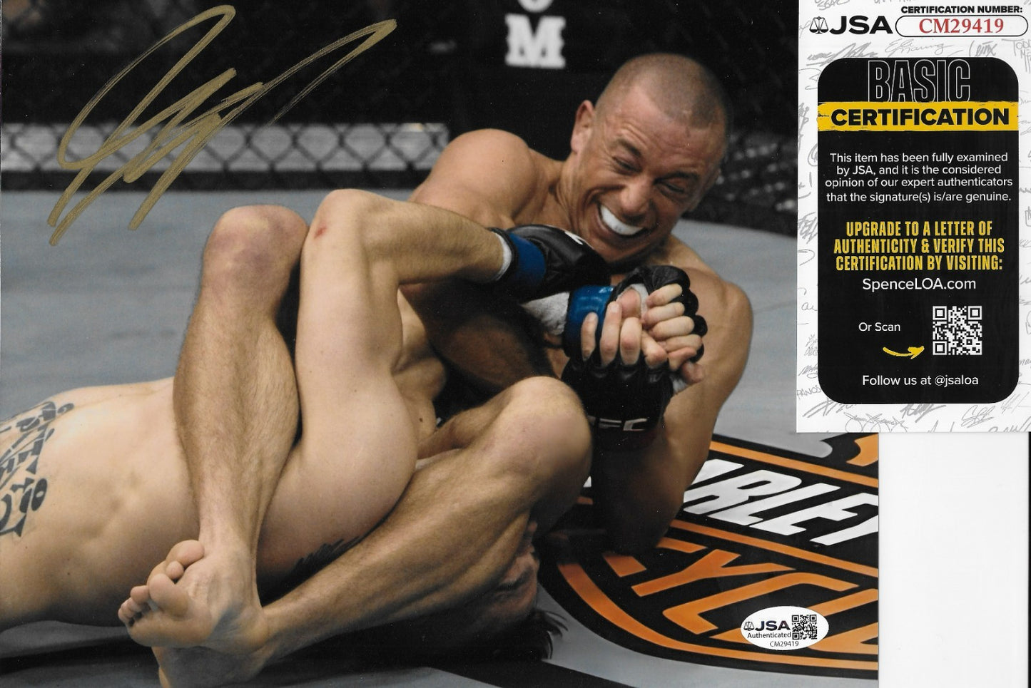 Signed Georges St Pierre UFC Autographed 8x10 Photo #3 with JSA Private Signing