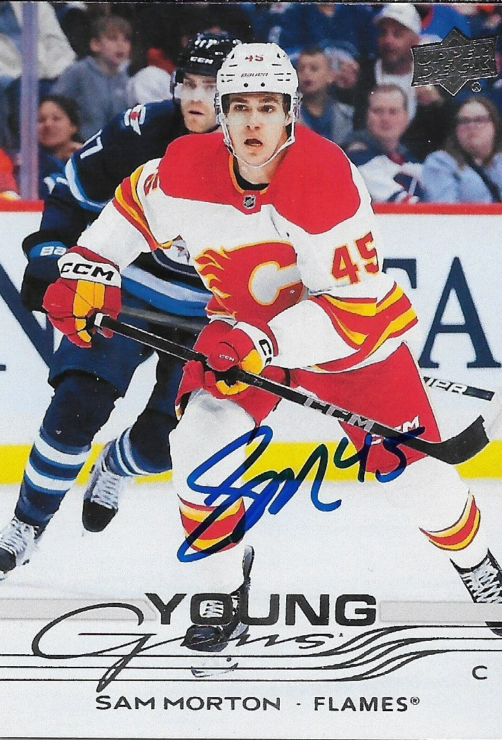 Signed Sam Morton Young Guns 2025/26 UD Calgary Flames Rookie Card Original