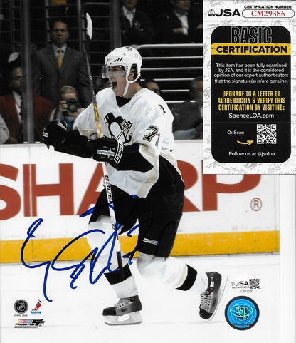 Signed Evgeni Malkin Pittsburgh Penguins 8x10 Photo #1 with JSA Authentication