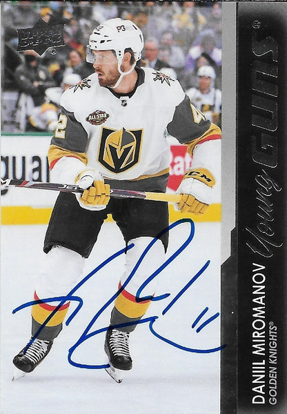 Signed Daniil Miromanov Young Guns 2021-22 UD Vegas Golden Knights Rookie Card