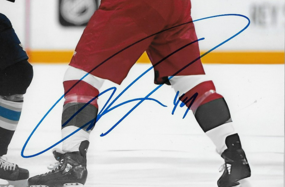 Signed Nicolas Deslauriers Mathieu Olivier Hurricanes Columbus 8x10 Photo #2