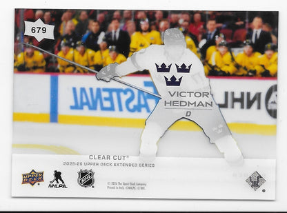 Victor Hedman Tampa Bay Lightning UD Extended 2025-26 Clear Cut Sweden Card #679