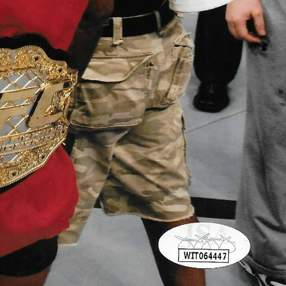 Signed Georges St Pierre UFC Inscribed GOAT 8x10 Photo #8 w JSA Private Signing