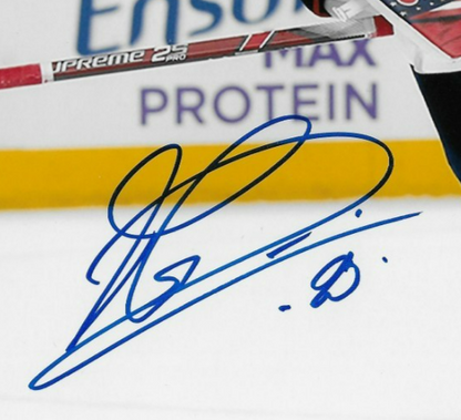 Signed Elvis Merzlikins Columbus Blue Jackets Autographed 8x10 Photo #2 with JSA