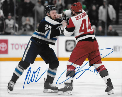 Signed Nicolas Deslauriers Mathieu Olivier Hurricanes Columbus 8x10 Photo #2