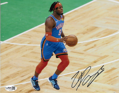 Signed Luguentz Dort Oklahoma City Thunder 8x10 Photo #5 with JSA Authentication