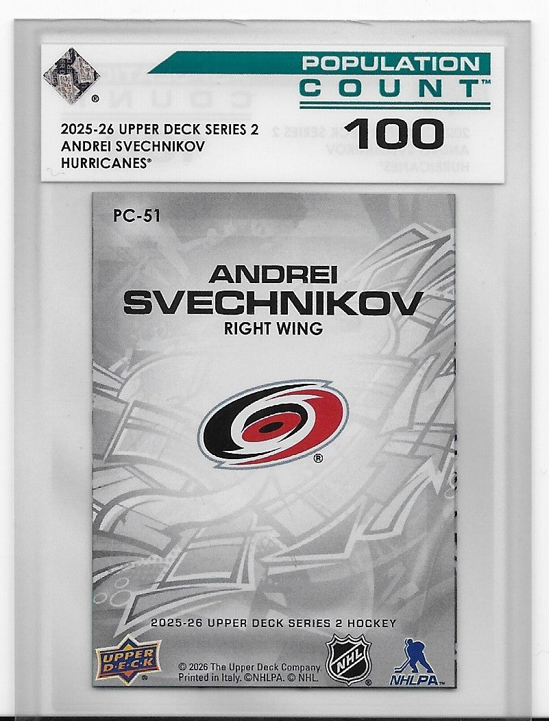 Andrei Svechnikov  2025-26 Upper Deck S2 Population Count 100 Card PC-51