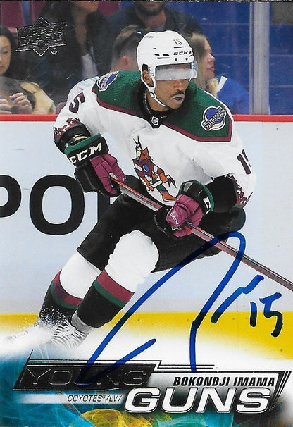 Signed Bokondji Imama Young Guns 2022-23 Upper Deck Arizona Coyotes  Rookie Card