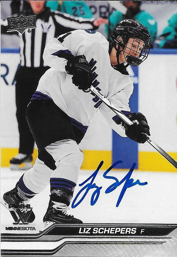 Signed Liz Schepers PWHL 2024 UD Minnesota Frost Autographed Card #1 Original