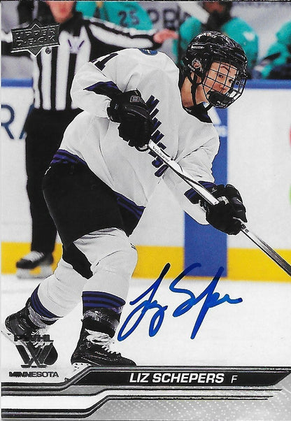 Signed Liz Schepers PWHL 2024 UD Minnesota Frost Autographed Card #1 Original