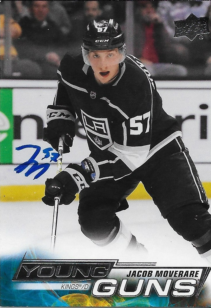 Signed Jacob Moverare Young Guns 2022-23 UD Los Angeles Kings Rookie Card