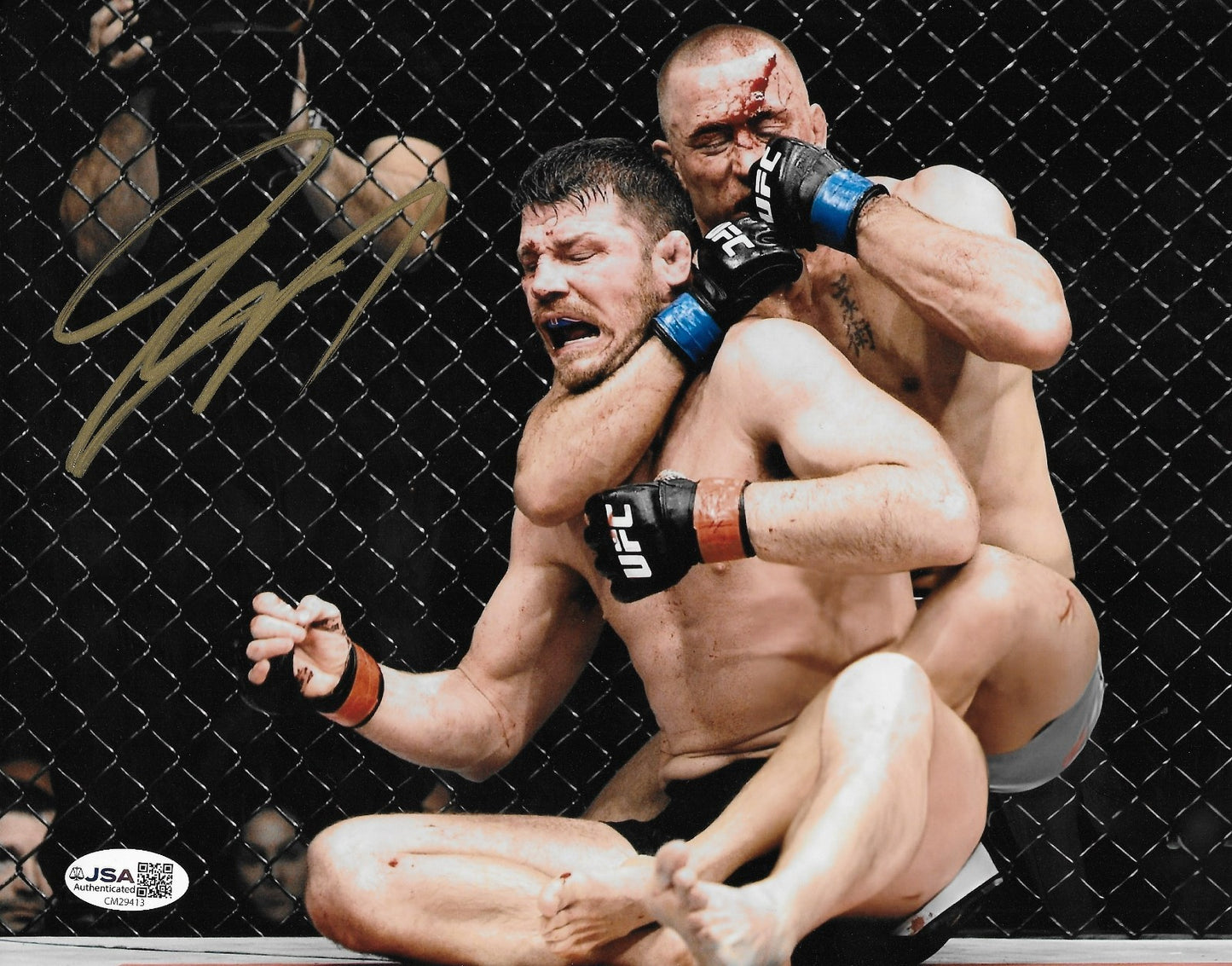 Signed Georges St Pierre UFC Last Fight 8x10 Photo #1 with JSA Private Signing