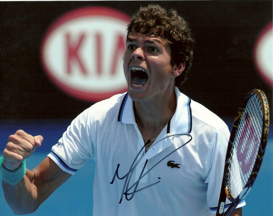 Photo originale de tennis WTA autographiée de Milos Raonic 8x10