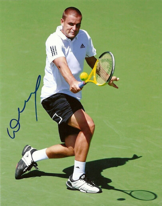 Photo autographiée de Mikhail Youzhny Tennis 8x10 originale