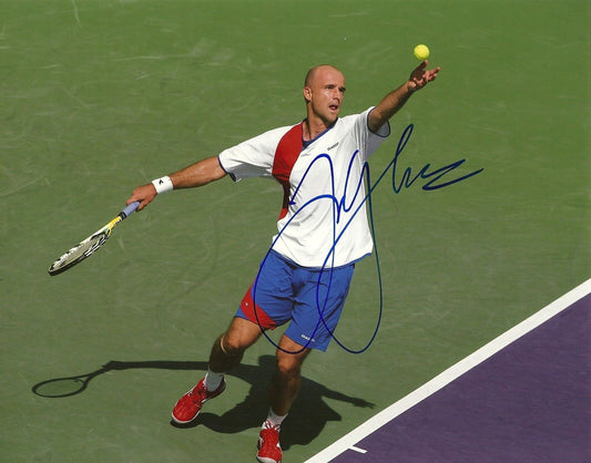 Photo autographiée de tennis 8x10 d'Ivan Ljubicic n°2 originale