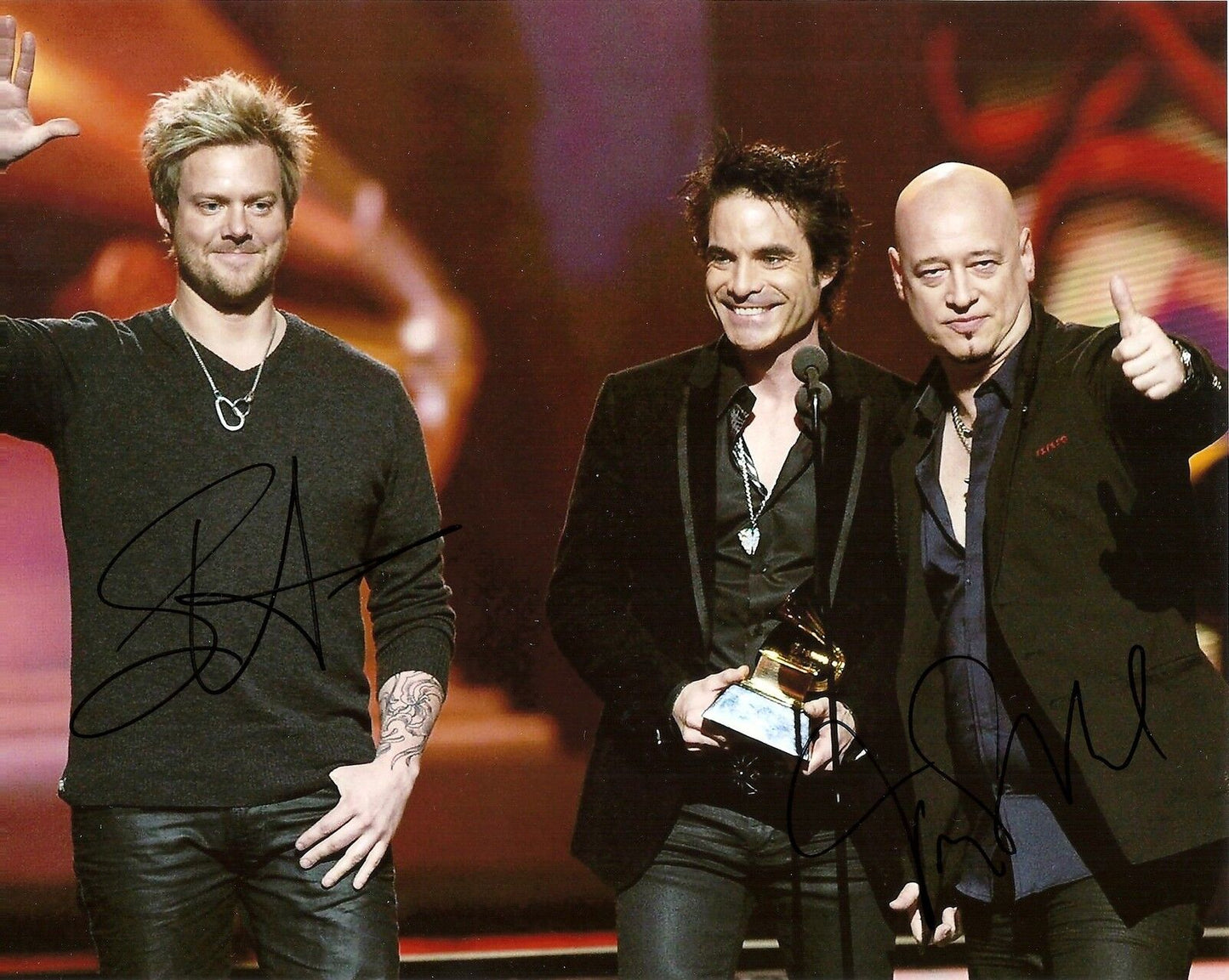 Autographed American Pop Band Train Signed by 2 of 3 Members 8x10 Photo #2