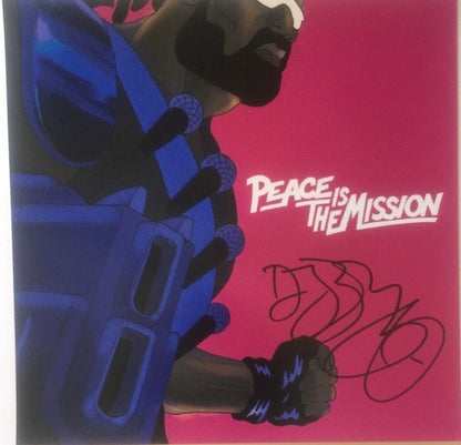 Photo autographiée de DJ Diplo 12x12 avec le slogan Peace is the Mission
