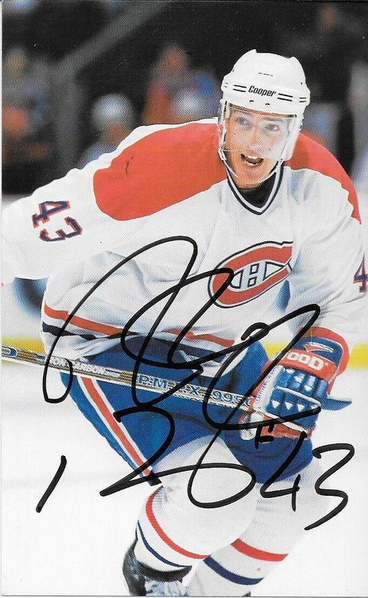 Autographed Patrice Brisbois Montreal Canadiens Postcard Original