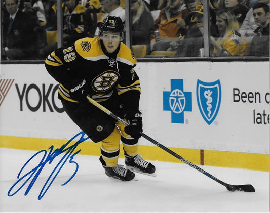 Autographed Boston Bruins Jeremy Lauzon 8x10 Photo