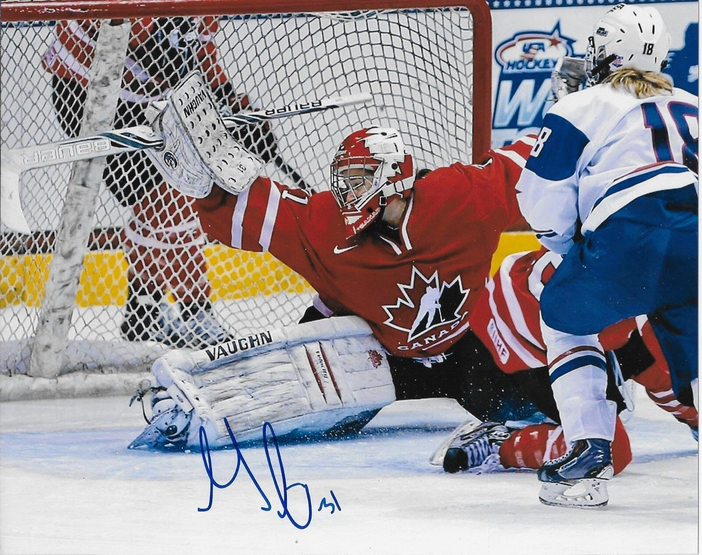 Signed Genevieve Lacasse Team Canada Womens Hockey Autographed 8x10 Photo #1
