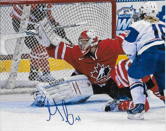 Signed Genevieve Lacasse Team Canada Womens Hockey Autographed 8x10 Photo #1