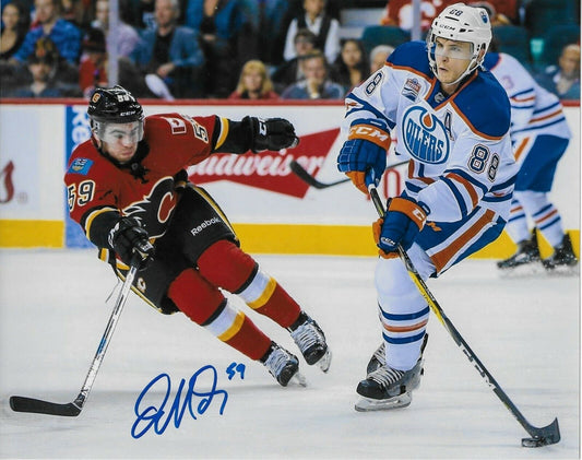 Autographed Calgary Flames Dillon Dube 8x10 Photo Original