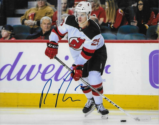 Photo originale autographiée de Mirco Mueller des Devils du New Jersey 8x10