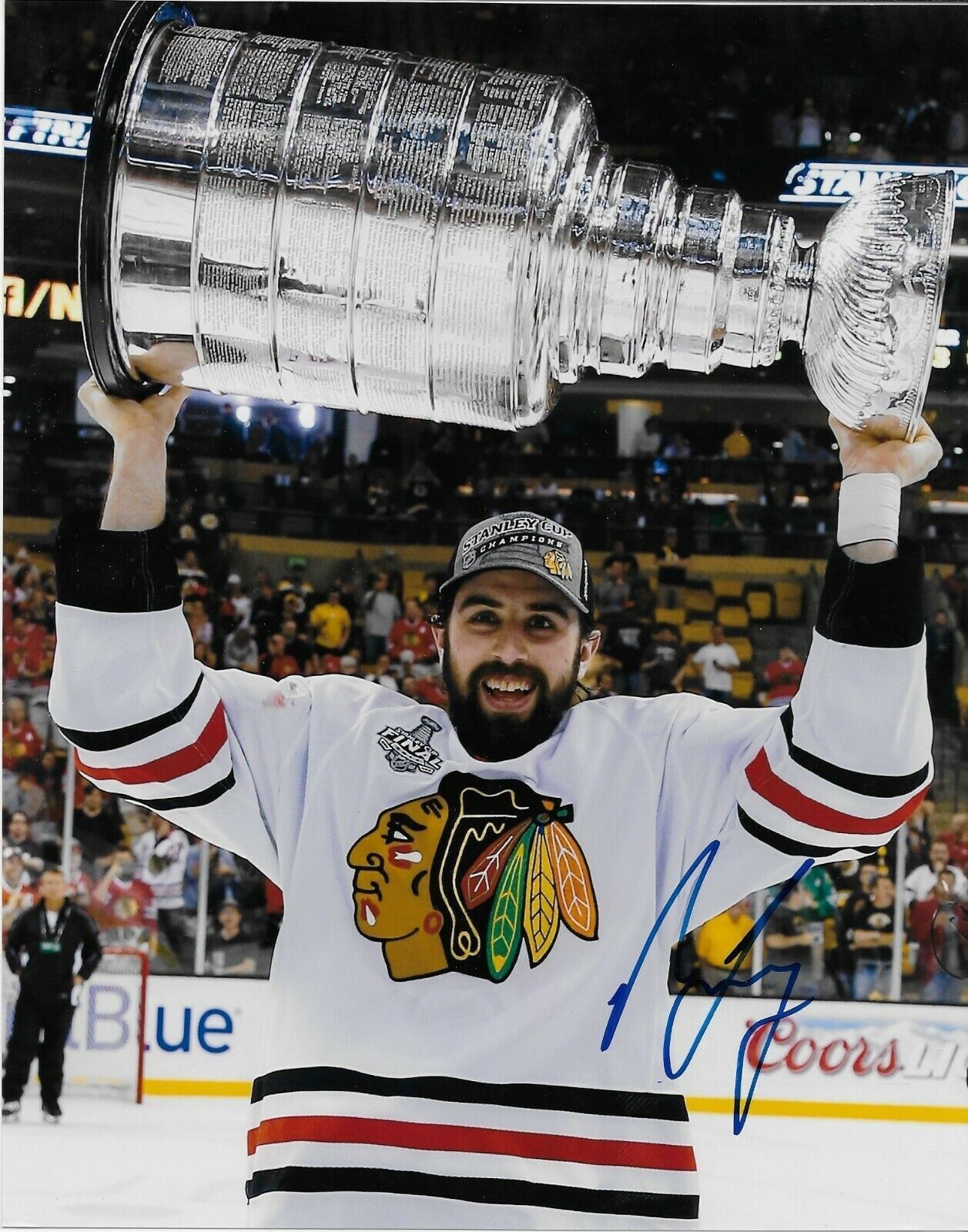 Autographed Chicago Blackhawks Nick Leddy Stanley Cup 8x10 Photo  Original