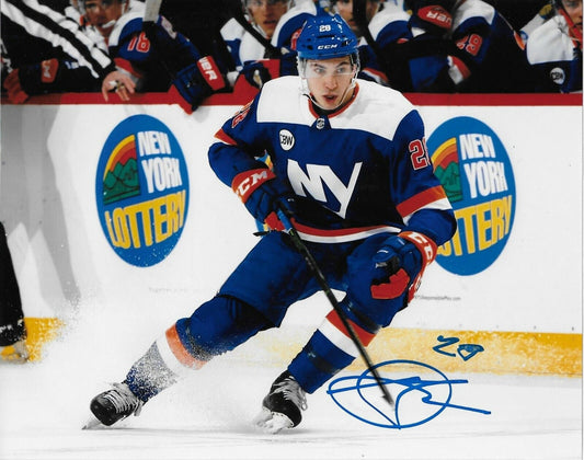 Autographed New York Islanders Michael Dal Colle 8x10 Photo Original #2