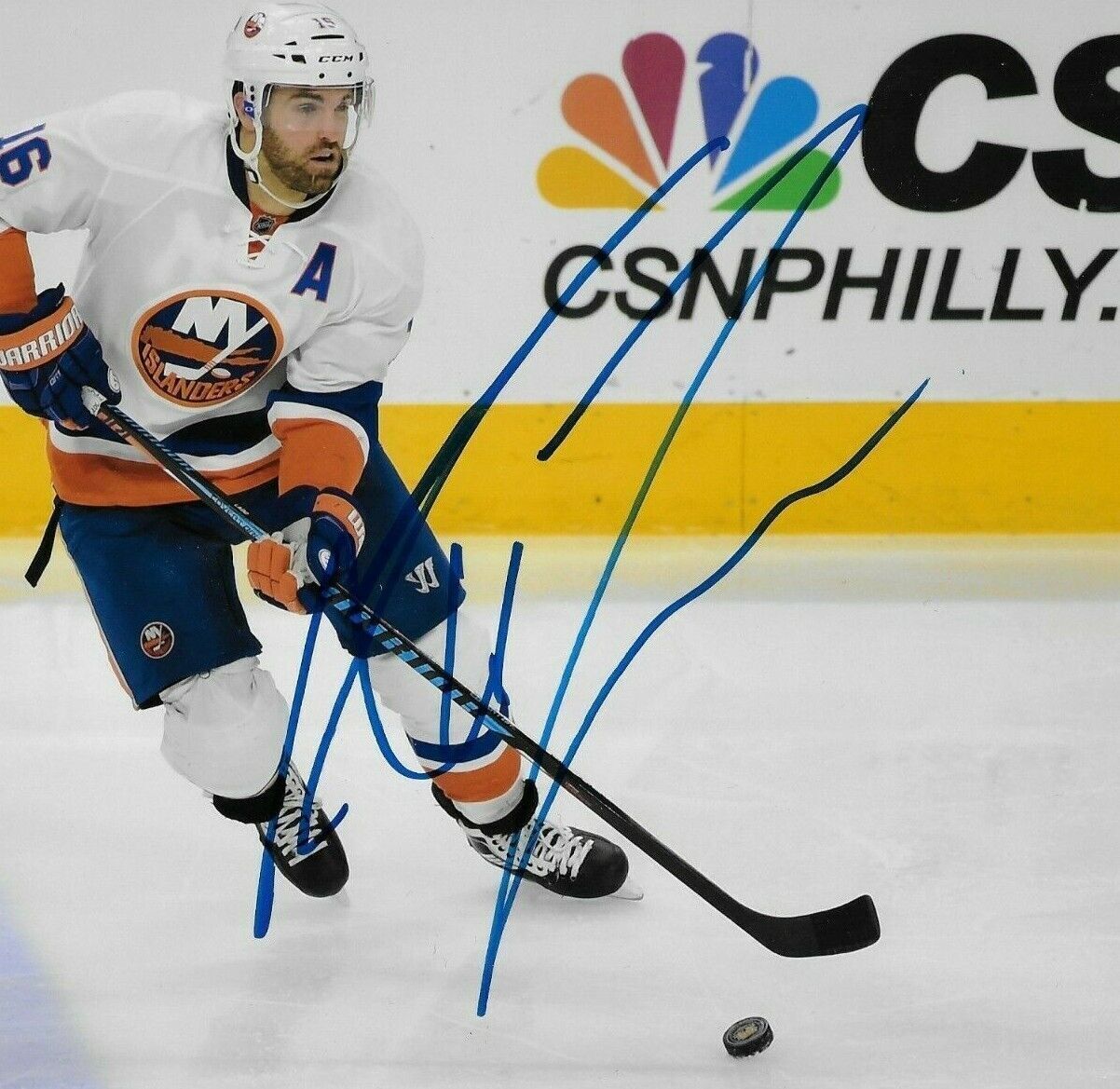 Photo originale autographiée de Andrew Ladd des Islanders de New York, format 8 x 10