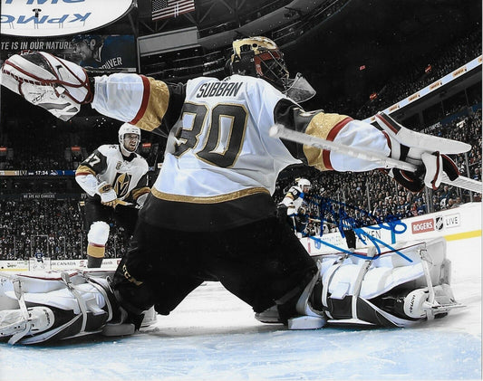 Photo autographiée du gardien de but des Golden Knights de Vegas Malcolm Subban 8x10 originale