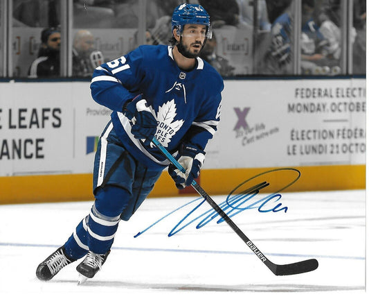 Photo autographiée 8x10 de Nic Petan des Maple Leafs de Toronto, Marlies de la AHL, originale