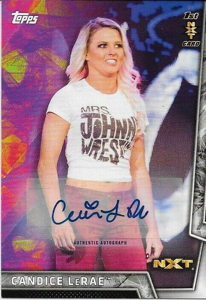 Autographed 2018 Topps NXT Wrestling WWE Candice LeRae Insert Card 063/199 Grey