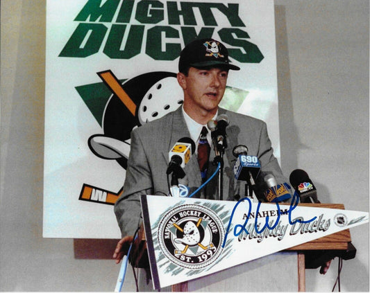 Autographed Anaheim Ducks Ron Wilson 8x10 Photo Original
