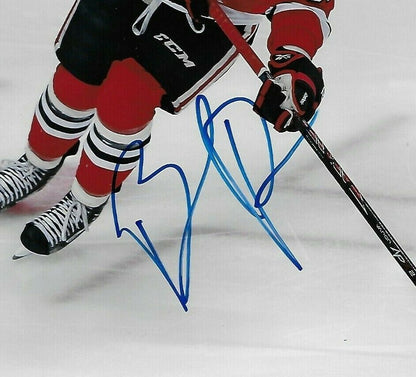 Photo originale autographiée de Brandon Pirri des Blackhawks de Chicago 8x10