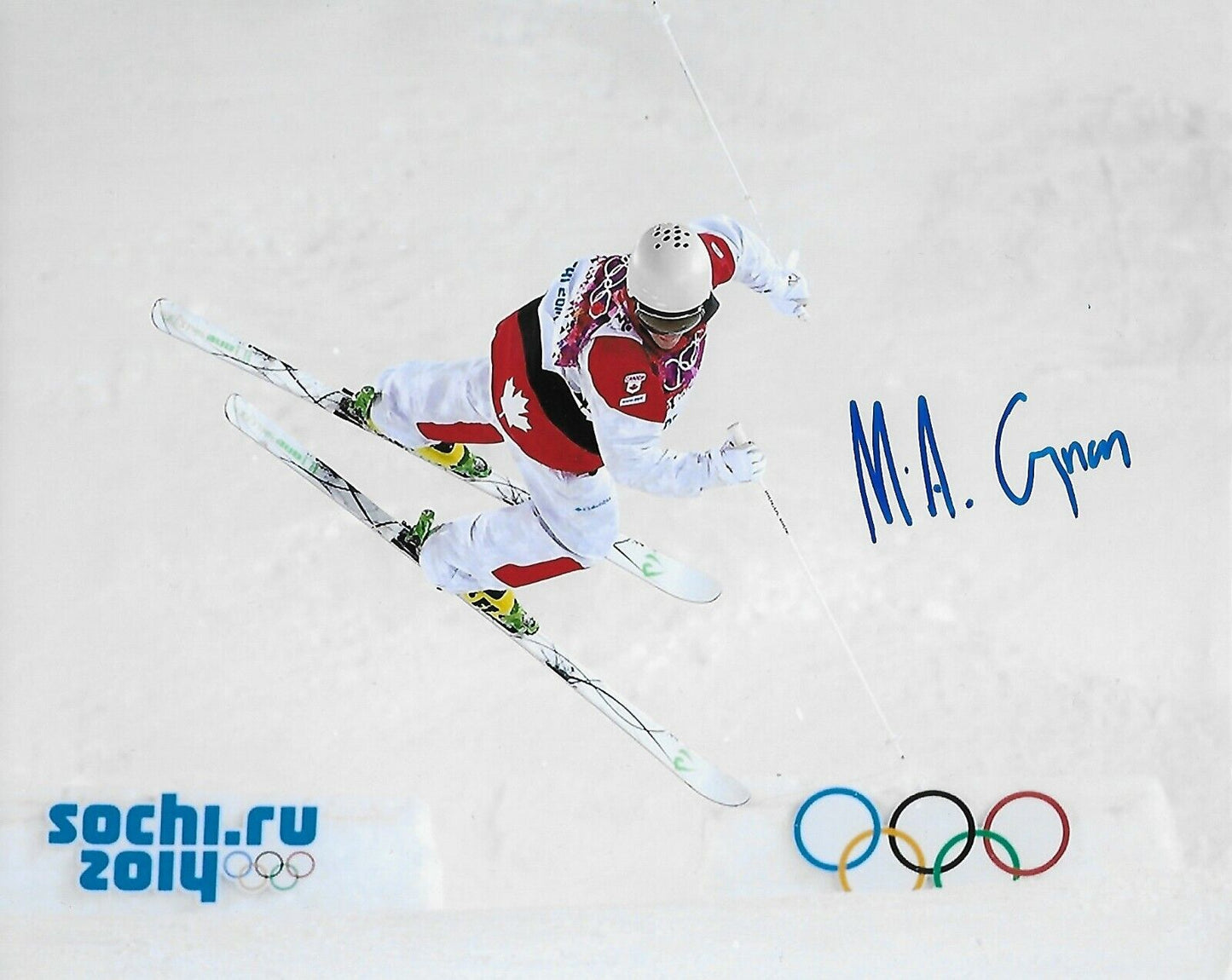 Autographed Marc Antoine Gagnon Freestyle Skiing  Olympic 8x10 Photo Original