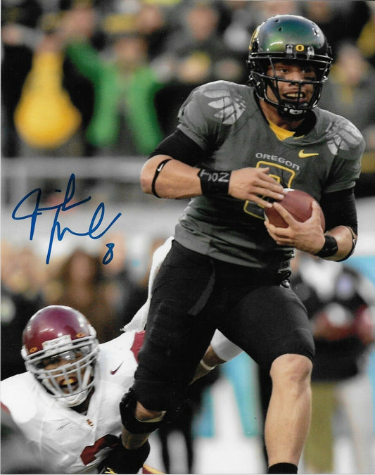 Photo originale signée Jeremiah Masoli des RedBlacks d'Ottawa, Ducks de l'Oregon, 8x10, n° 1