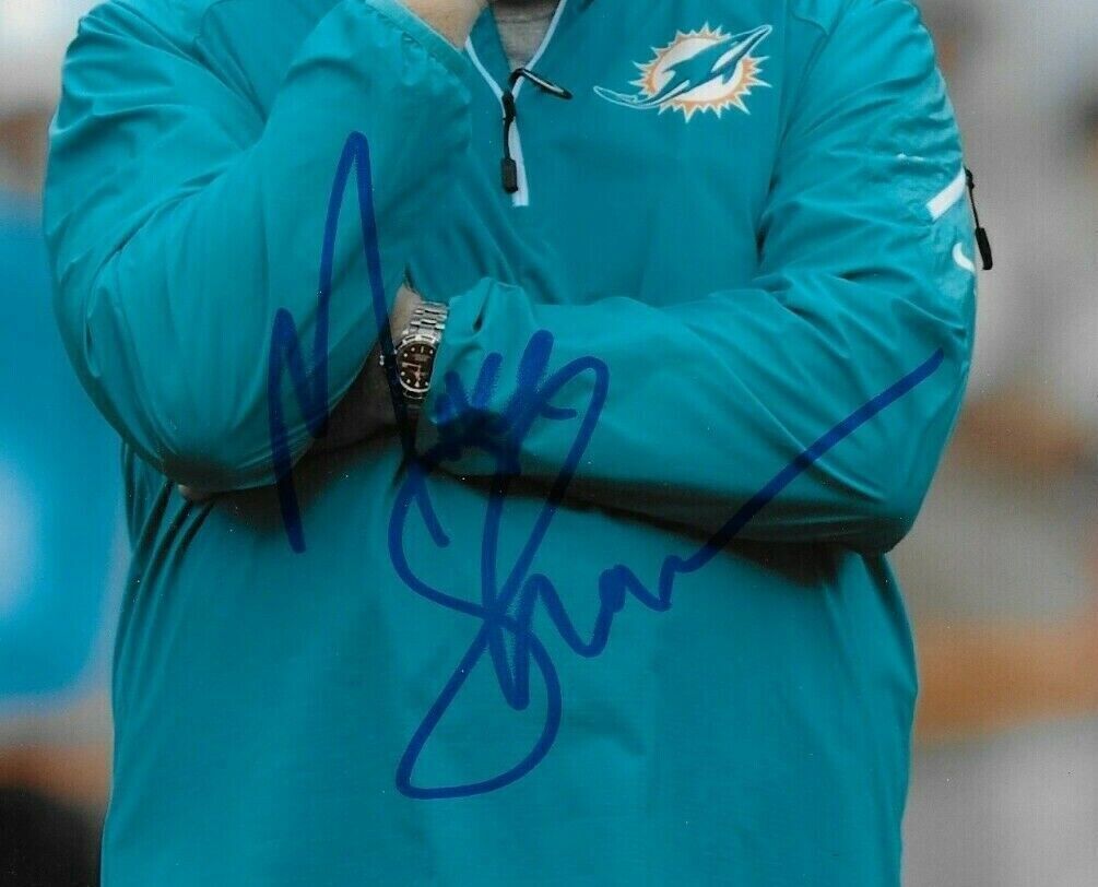 Photo autographiée de Mike Sherman des Dolphins de Miami 8x10