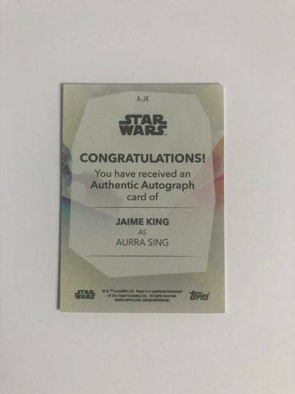 Autographed Women of Star Wars signed Jaime King as Aurra Sing A-JK