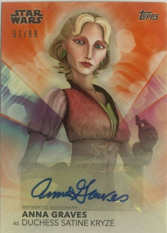 Autographed Women of Star Wars signed Anna Graves as Duchess Satine Kryze  51/99