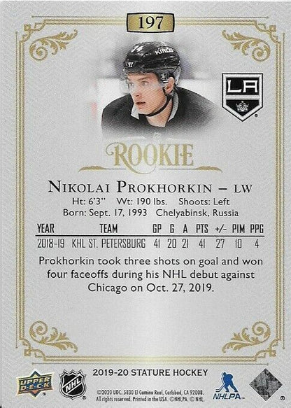 2019-20 Upper Deck Stature Nikolai Prokhorkin Rookie Green parallel 82/149