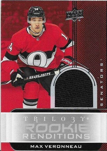 Maillot de la Trilogie Upper Deck 2019-20 de Max Veronneau, rendus des recrues parallèles